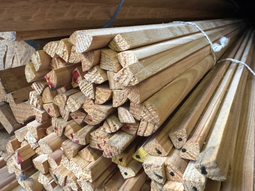 1/4 Rond sapin - 9x9 - L=2,5m