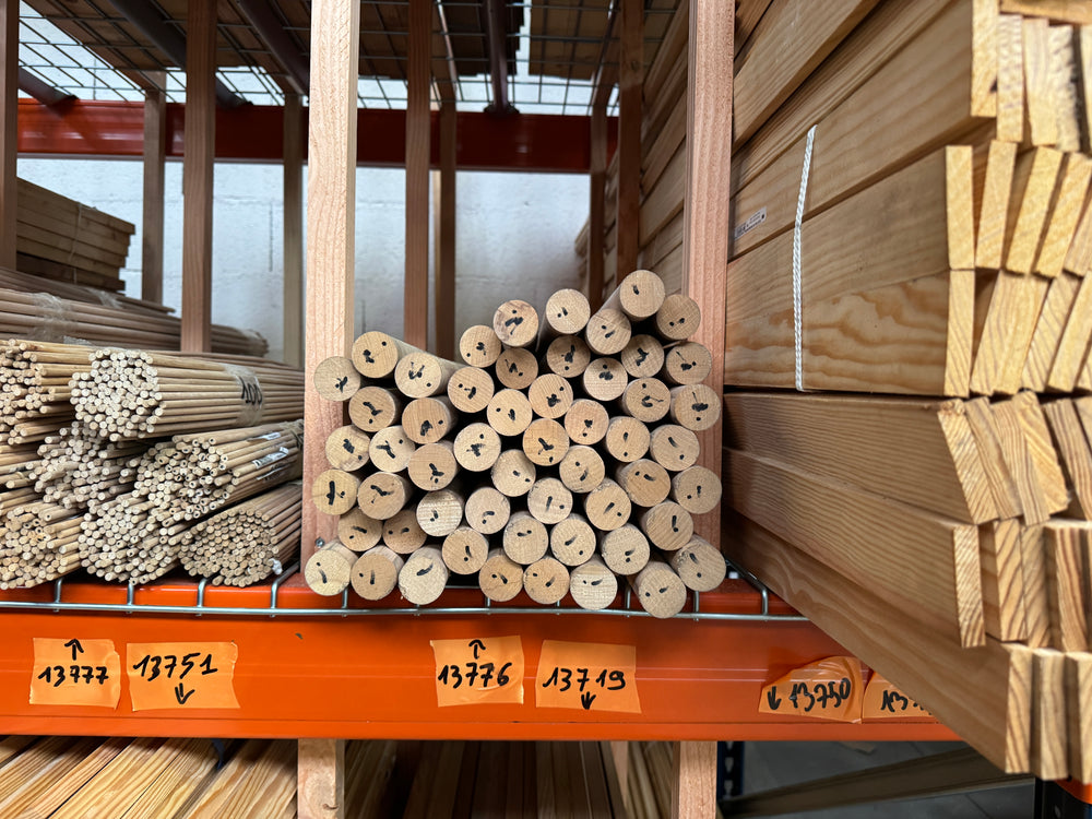 Tourillon hêtre - 30x30 - L=1m