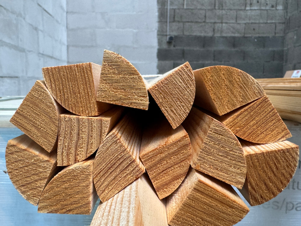 1/4 Rond pin maritime - 27x27 - L=2,4m