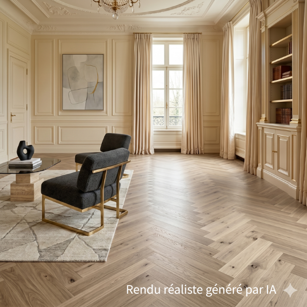 Sol PVC-SPC Baton Rompu Chene usage résidentiel 640 x 128 × 5mm sous-couche intégrée