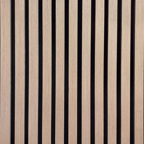 Panneau acoustique tasseau MDF décor chêne clair 2440 x 600 x 15mm - feutrine 6mm (1 unité)