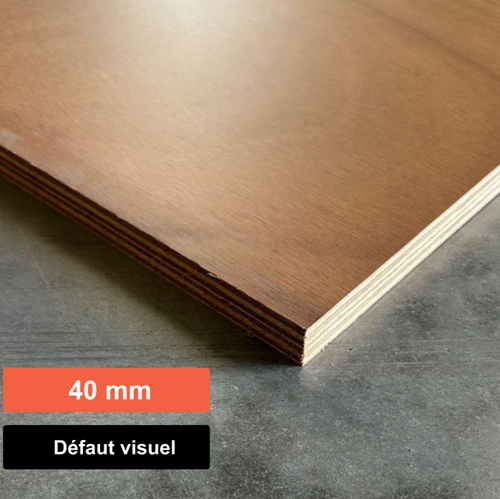 Contreplaqué Marine Okoumé vernis - 2500 x 1220 x 40 mm (défaut visuel)