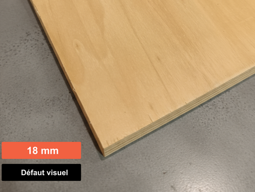 Contreplaqué 100% peuplier vernis 1 face - 1530 x 600 x 18 mm (défaut visuel)