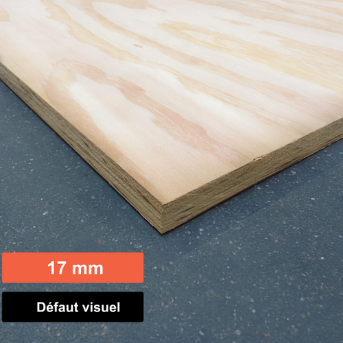 Contreplaqué 100% douglas - 2500 x 1220 x 17 mm (défaut visuel)