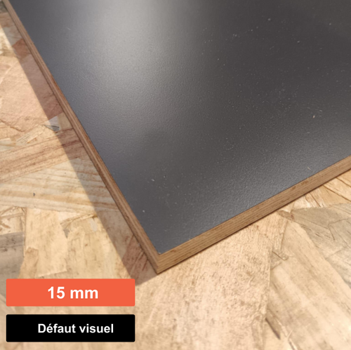 Contreplaqué 100% peuplier stratifié noir - 2500 x 1220 x 15 mm (défaut visuel)