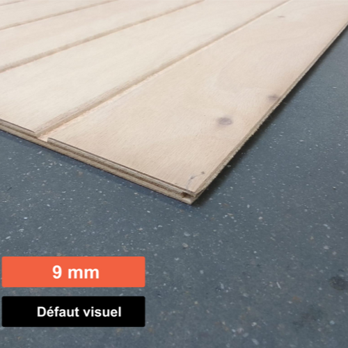 Contreplaqué Extérieur Okoumé CTBX Rainure-Languette Multigroove - 2500 x 1242 x 9 mm (défaut visuel)