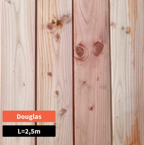 Bardage douglas 2RL (profil Inca) - 20x125 - L=2,5m