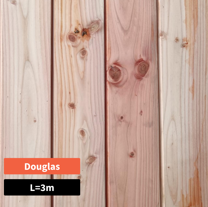Bardage douglas 2RL (profil Inca) - 20x125 - L=3,0m