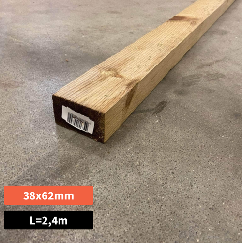 Lambourde pin classe 4 - 38x62 - L=2,4m