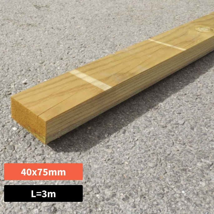 Lambourde pin classe 4 - 40x75 - L=3,0m
