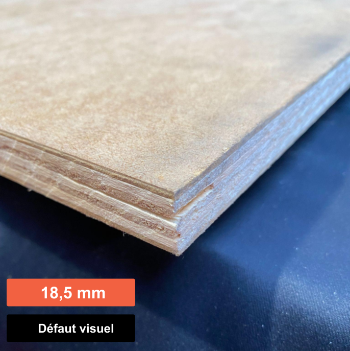 Contreplaqué Peuplier face HDF - 2450 x 1230 x 18,5 mm