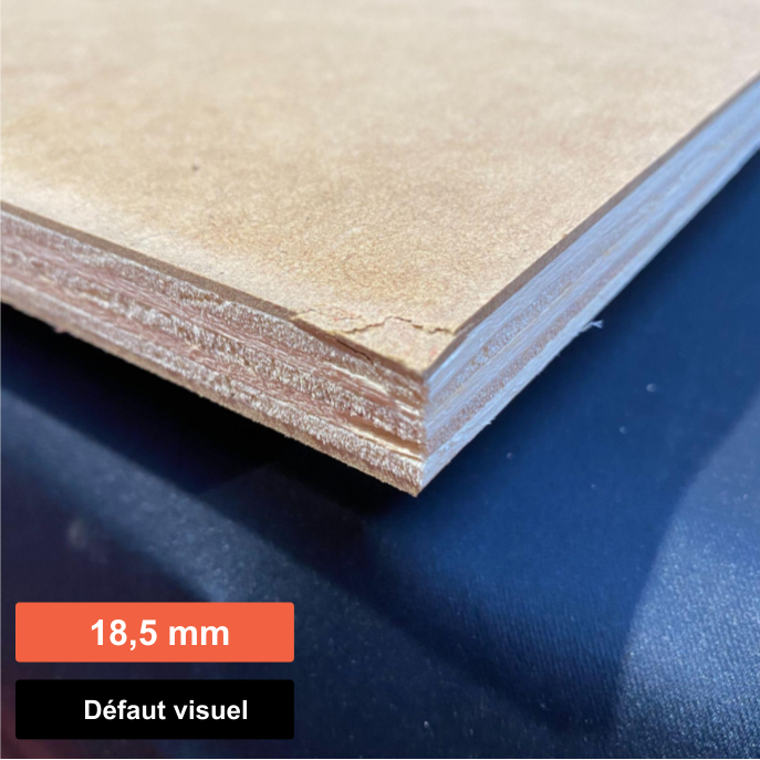 Contreplaqué Peuplier face HDF - 1850 x 1230 x 18,5 mm
