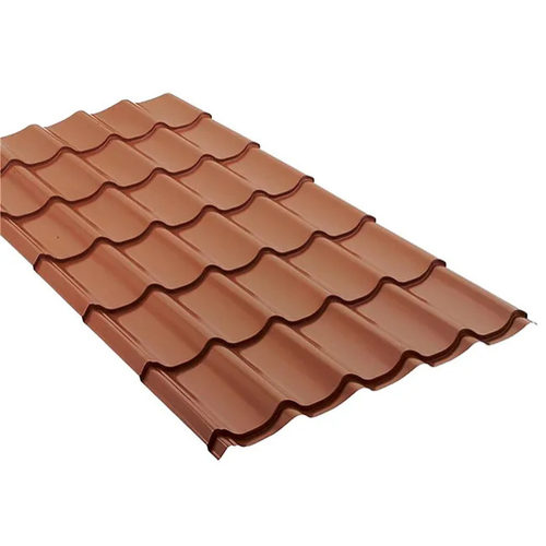 Plaque de toiture aspect tuile acier galvanisé Rooftile 980 - Brun rouge - 1950x1040 - SEDPA