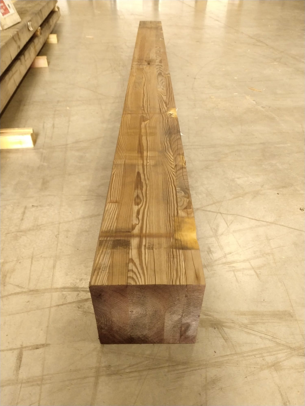 Poteau lamellé collé GL24H pin raboté classe 4 marron - 200x200 - L=3m