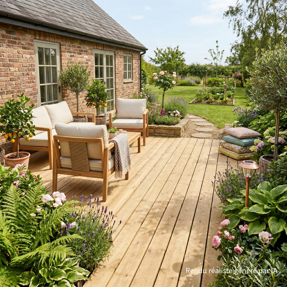 Lame de terrasse douglas naturel Pyla classe 3 - 25x90 - L=4m