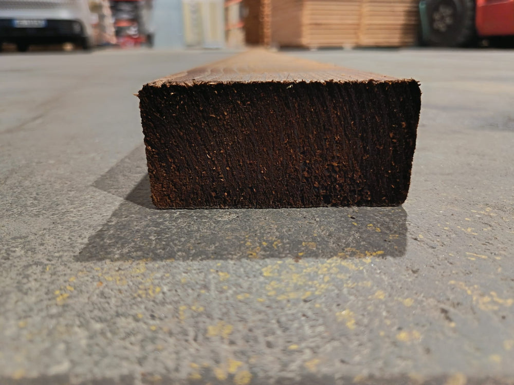 Chevron raboté épicéa impregné marron classe 3 - 45x90 - L=2,5m