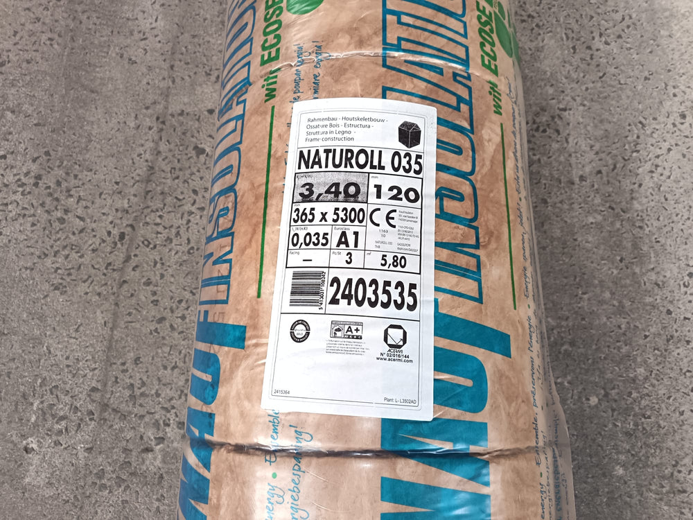 Laine de verre NATUROLL035 - 5300x1090 - EP=120mm - R=3.4