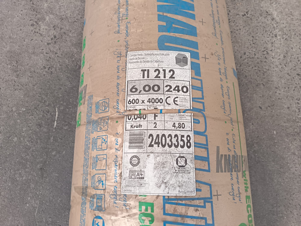 Laine de verre TI212 ROUL - 4000x1200 - Ep=240mm - R=6.00