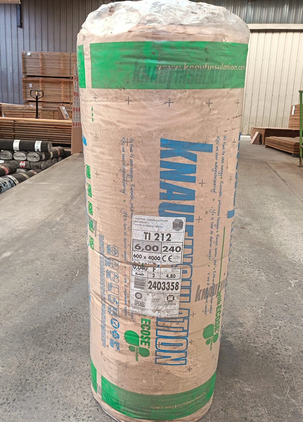 Laine de verre TI212 ROUL - 4000x1200 - Ep=240mm - R=6.00