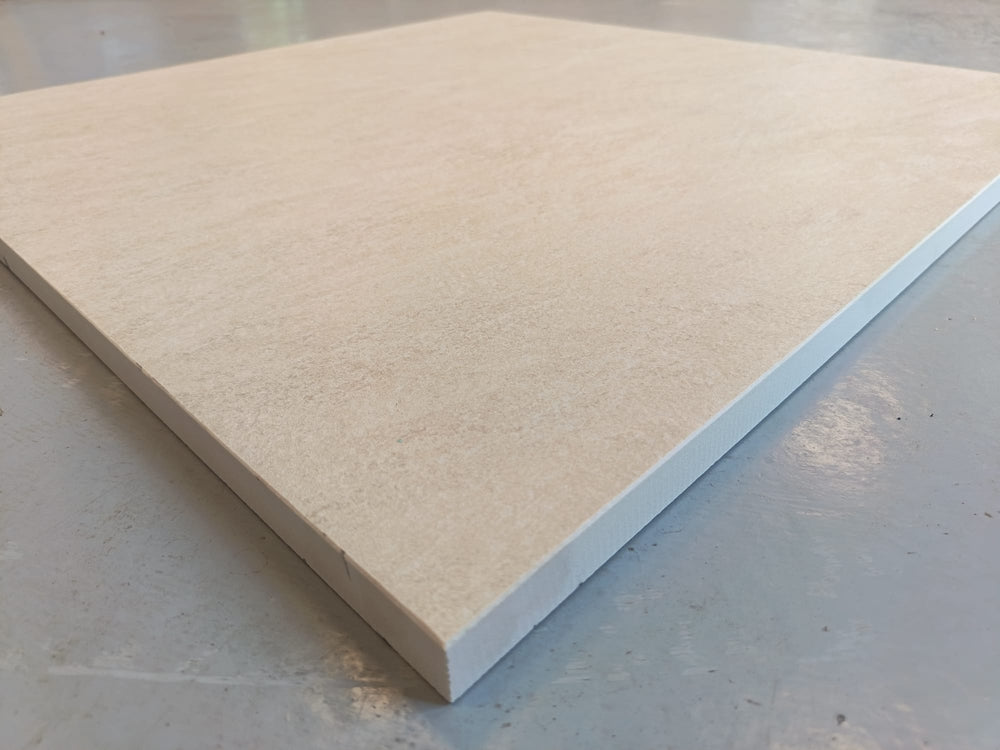 Carrelage extérieur grès cérame rectifié structuré couleur sable - gamme Inaya ref L976 - 60x60cm - Ep= 20mm - Novoceram