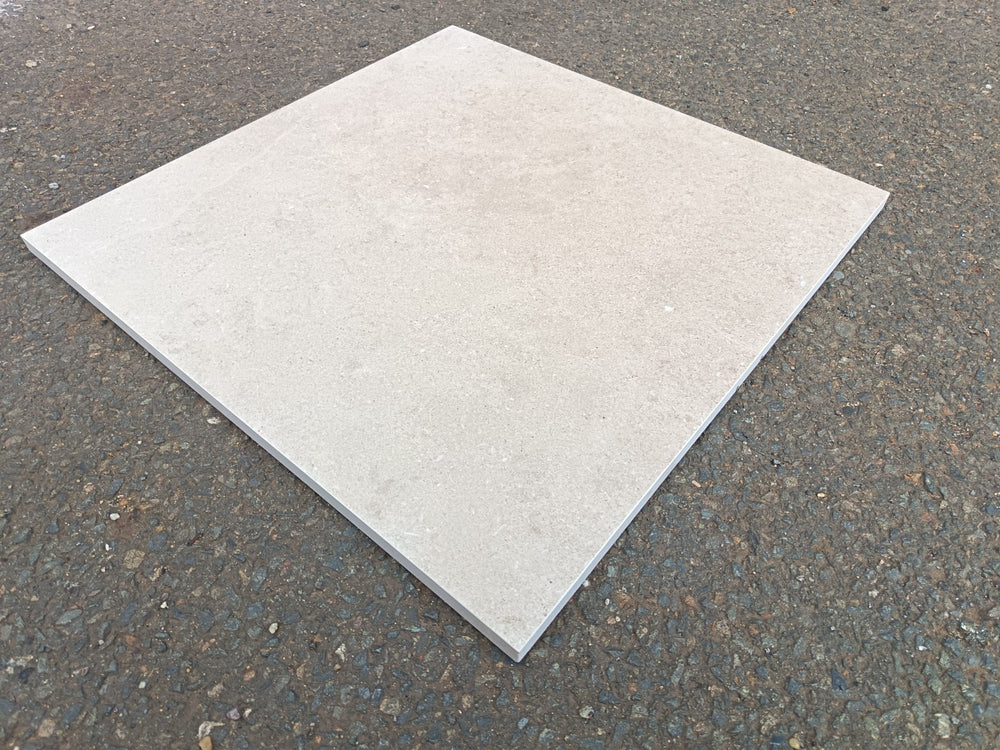 Carrelage extérieur grès cérame rectifié structuré couleur Argile - gamme Inaq ref L975 - 60x60cm - Ep= 20mm - Novoceram