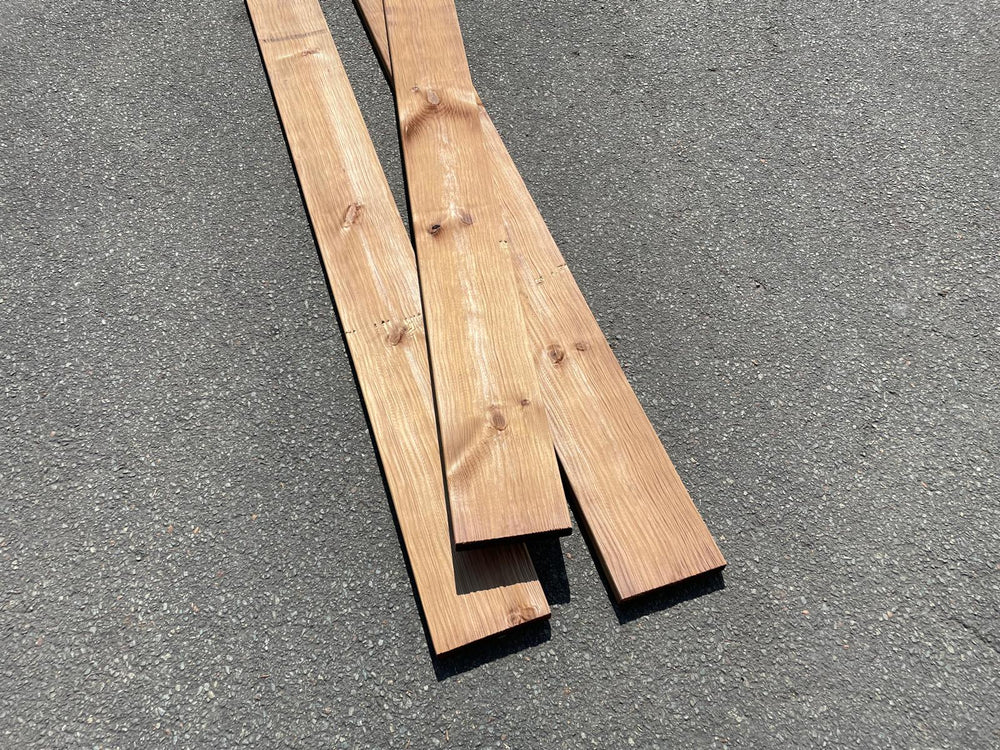 Lame de terrasse pin classe 4 marron déstructurée - 27x145 - L=3m — vue 2