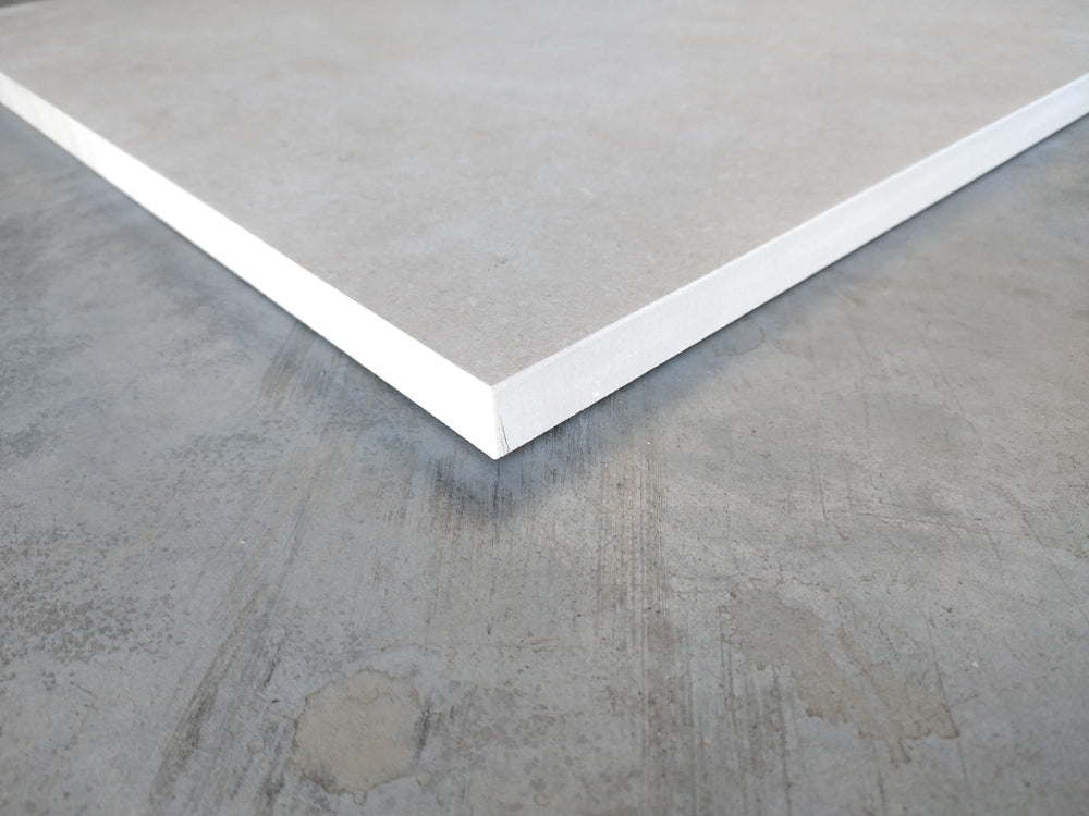 Carrelage extérieur grès cérame rectifié structuré couleur Greige - gamme Inaq ref L977 - 60x60cm - Ep= 20mm - Novoceram