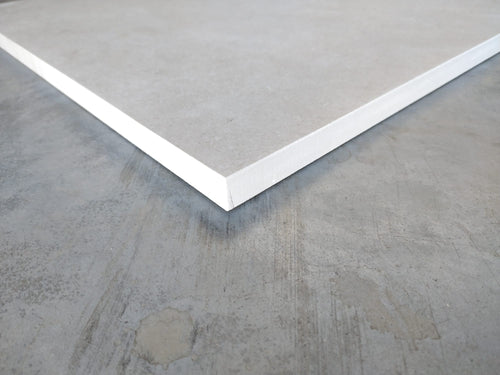 Carrelage extérieur grès cérame rectifié structuré couleur Greige - gamme Inaq ref L977 - 60x60cm - Ep= 20mm - Novoceram