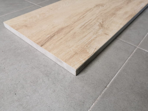 Carrelage extérieur grès cérame rectifié structuré couleur lin - gamme Abea ref H803 - 120x30cm - Ep= 20mm - Novoceram