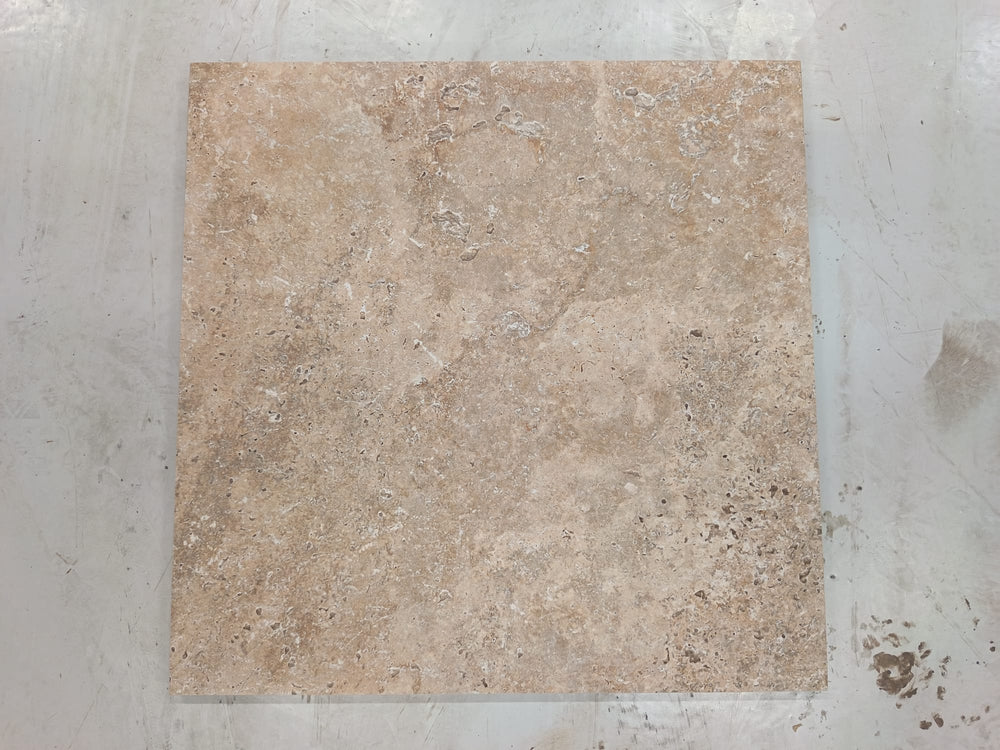 Carrelage extérieur grès cérame rectifié structuré couleur Natural - gamme Tiber ref H093 - 60x60cm - Ep= 20mm - Novoceram