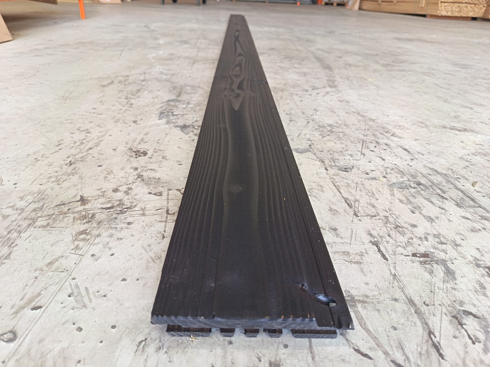Bardage douglas peint noir (profil Inca) - 20x125 - L=3,96m