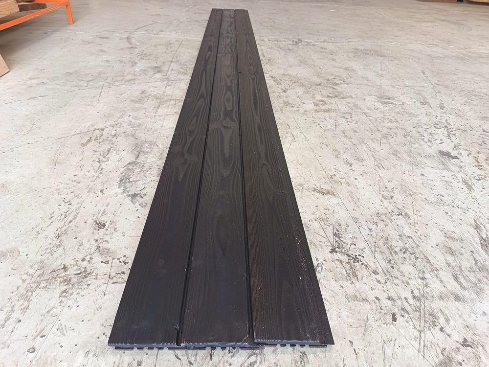 Bardage douglas peint noir (profil Inca) - 20x125 - L=3,96m