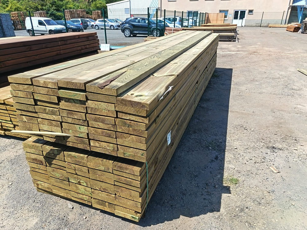 Bois d'ossature pin classe 4 vert - 45x220 - L=6m