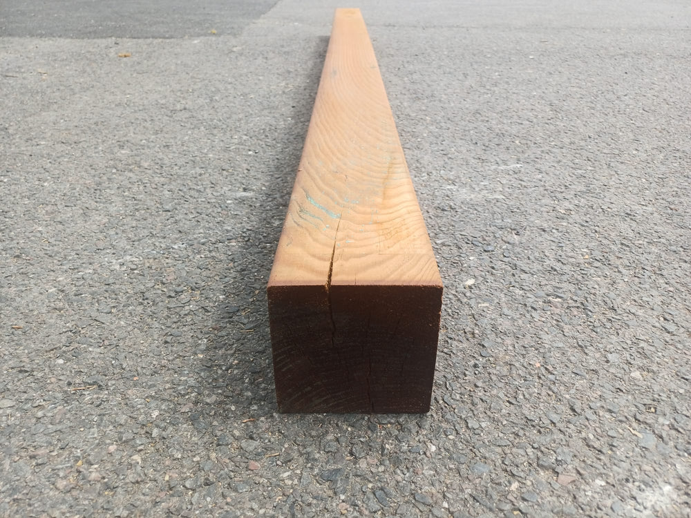 Poteau pin classe 4 marron - 120x120 - L=2,5m