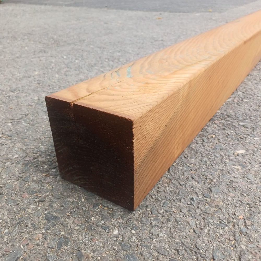 Poteau pin classe 4 marron - 120x120 - L=2,5m
