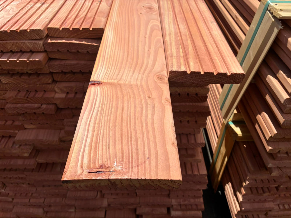 Lame de terrasse douglas classe 3.1 rose - 27x145 - L=4m (profil Bombé) — vue 4