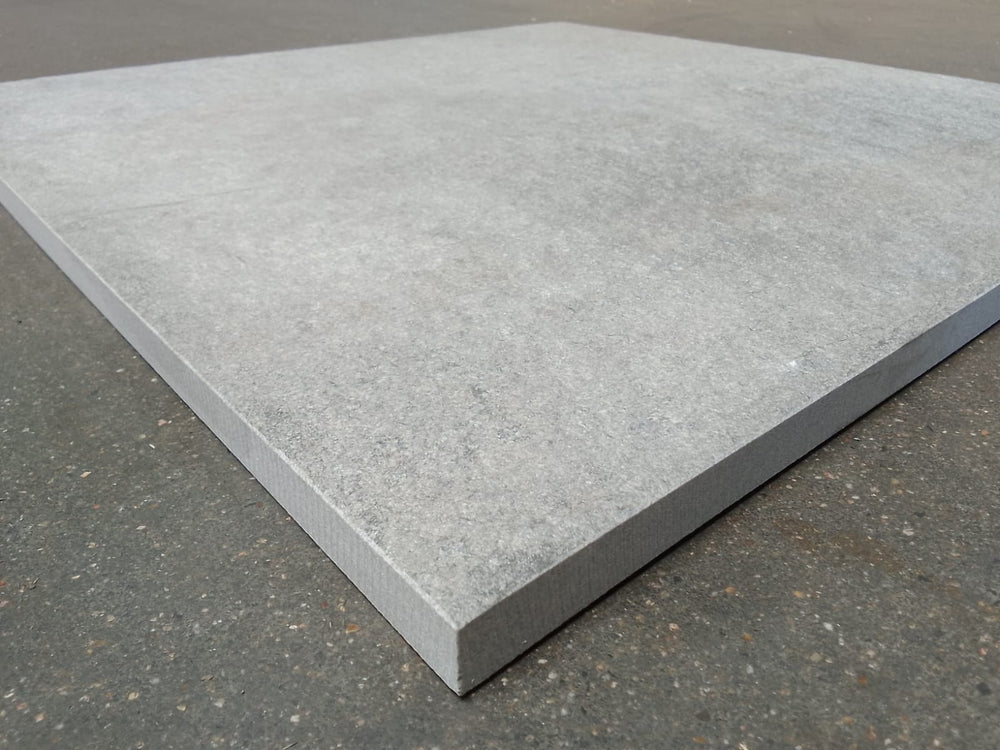 Carrelage extérieur grès cérame rectifié structuré couleur Gris - gamme Geo ref F028 - 60x60cm - Ep= 20mm - Novoceram — vue 2