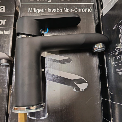 Mitigeur lavabo daily color noir chromé