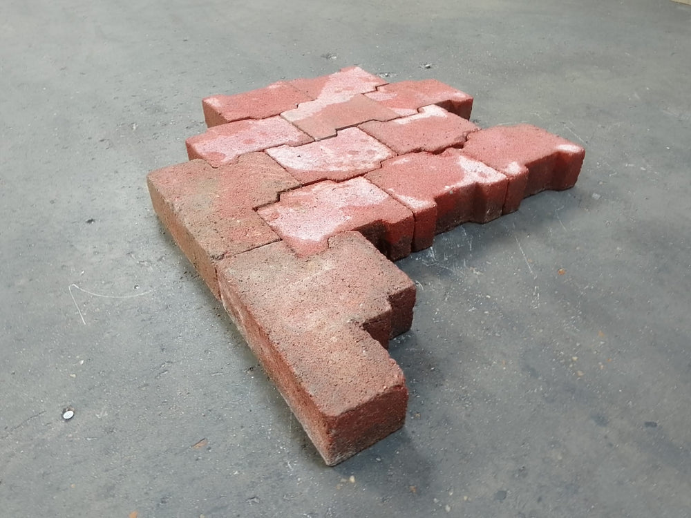 Pavé autobloquant rouge béton - 290 x 200 mm - Ep=80mm (rive)