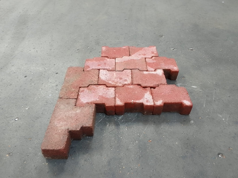 Pavé autobloquant rouge béton - 290 x 200 mm - Ep=80mm (rive)