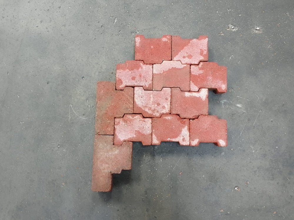 Pavé autobloquant rouge béton - 290 x 200 mm - Ep=80mm (rive)