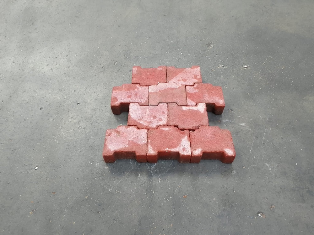 Pavé autobloquant rouge béton - 200 x 145 mm - Ep=80mm