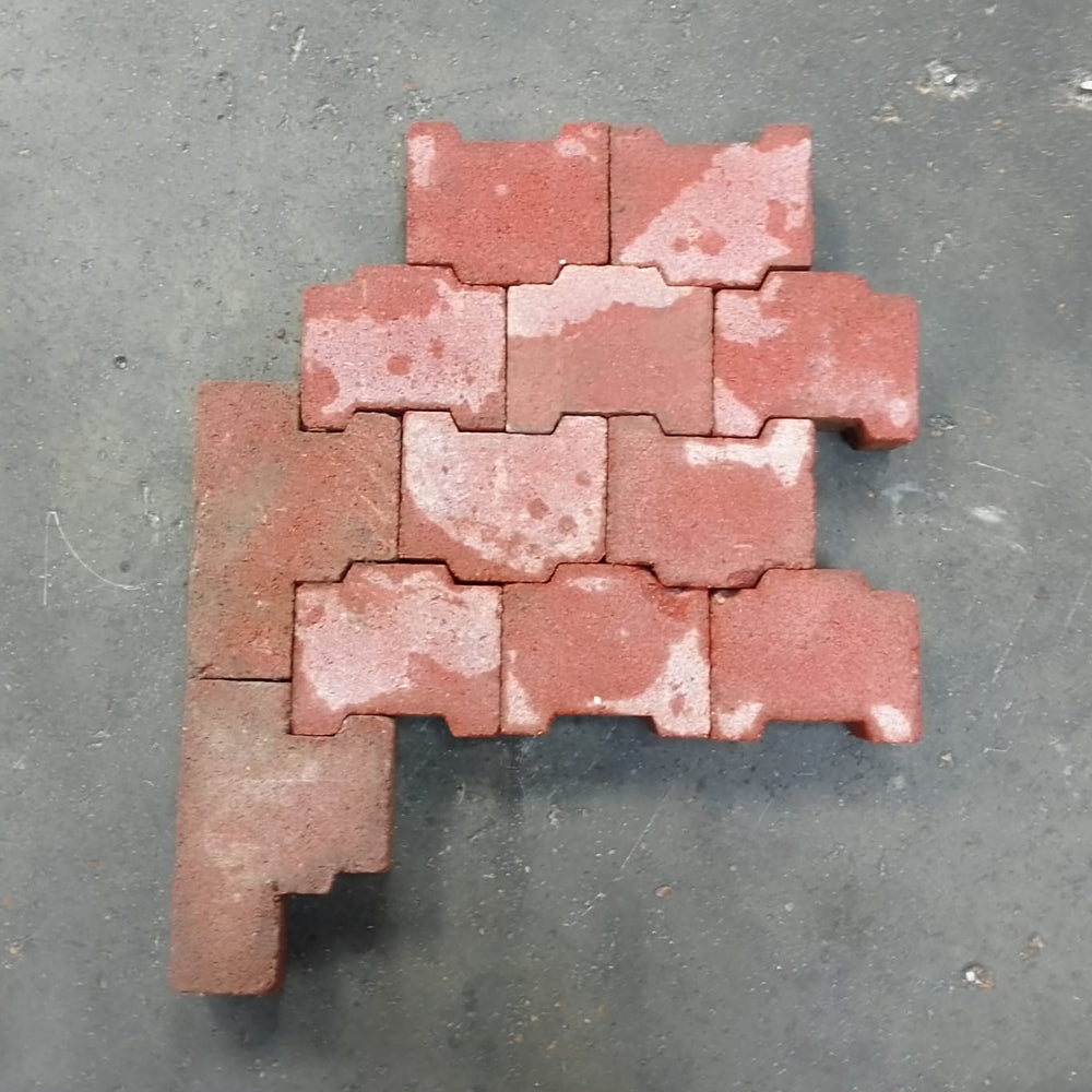 Pavé autobloquant rouge béton - 290 x 200 mm - Ep=80mm (rive)