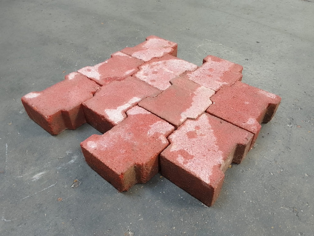 Pavé autobloquant rouge béton - 200 x 145 mm - Ep=80mm