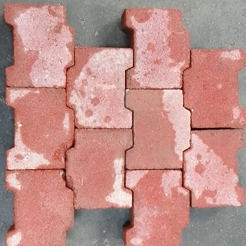 Pavé autobloquant rouge béton - 200 x 145 mm - Ep=80mm