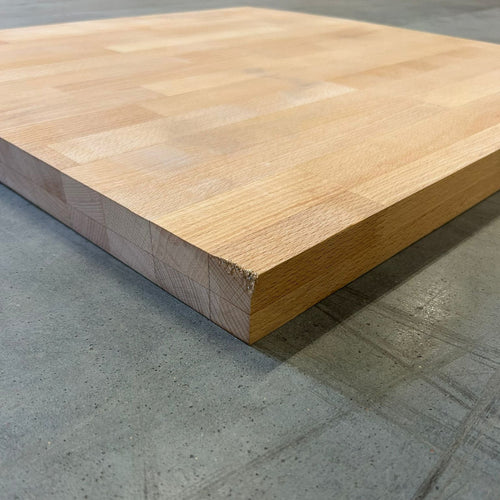 Plan de travail Hévéa - lamellé collé abouté - 630 x 630 x 36 mm
