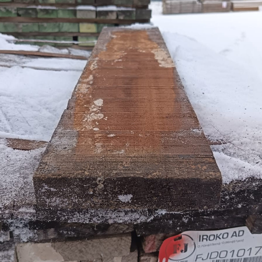 Lambourde bois exo Iroko classe 3 - 34x150 - L=0,96m