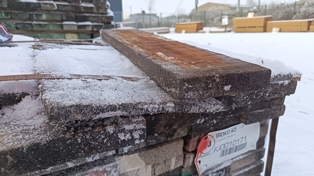 Lambourde bois exo Iroko classe 3 - 34x150 - L=0,96m