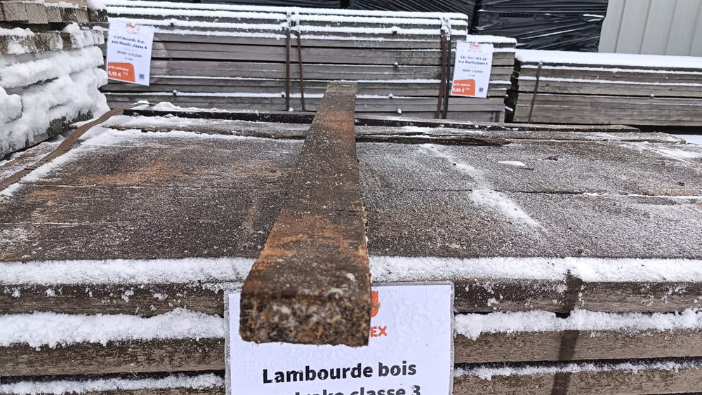 Lambourde bois exo Iroko classe 3 - 34x80 - L=2,3m