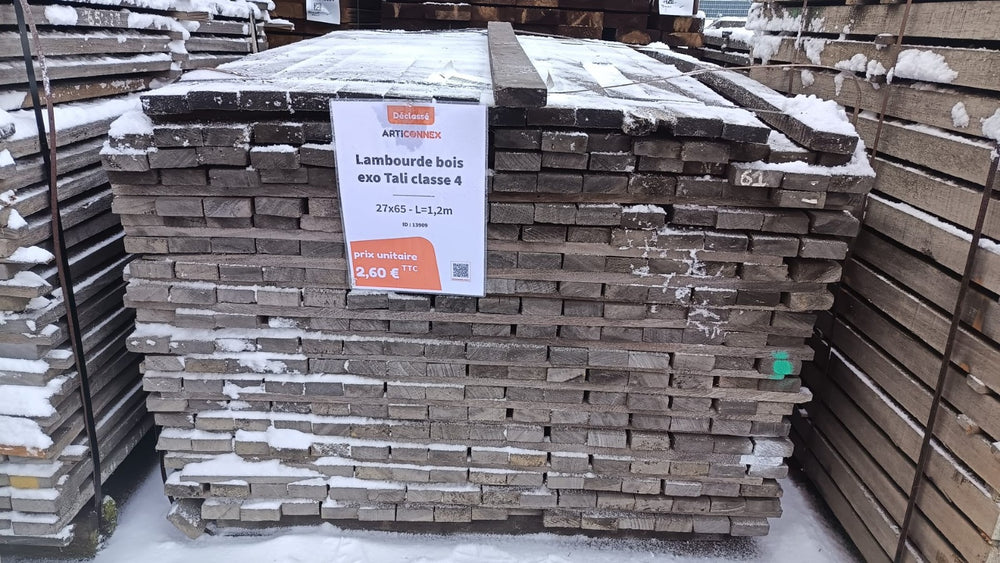 Lambourde bois exo Tali classe 4 - 27x65 - L=1,2m